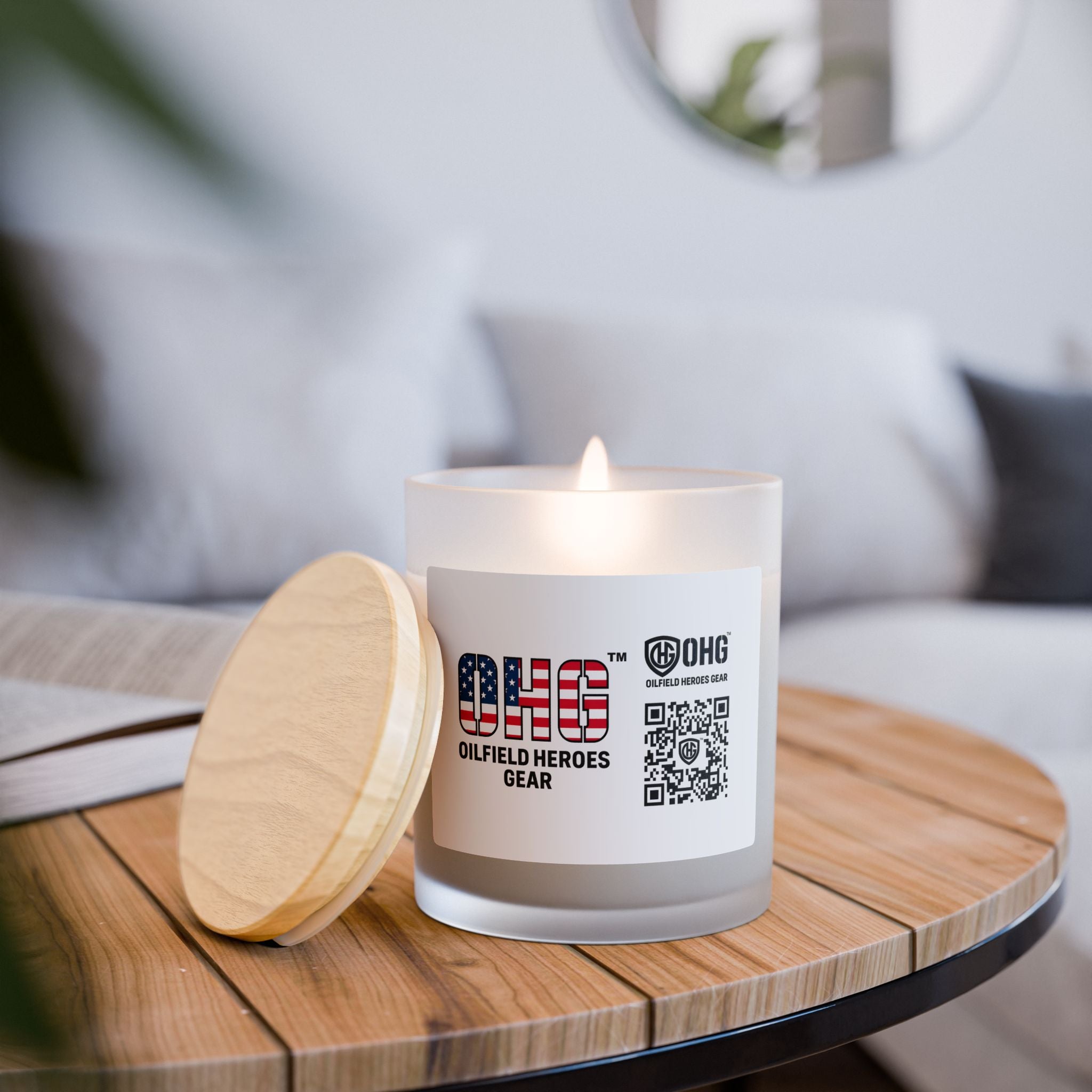 OHG Stars & Stripes™ – Home Light Candle (Frosted Glass 11oz)