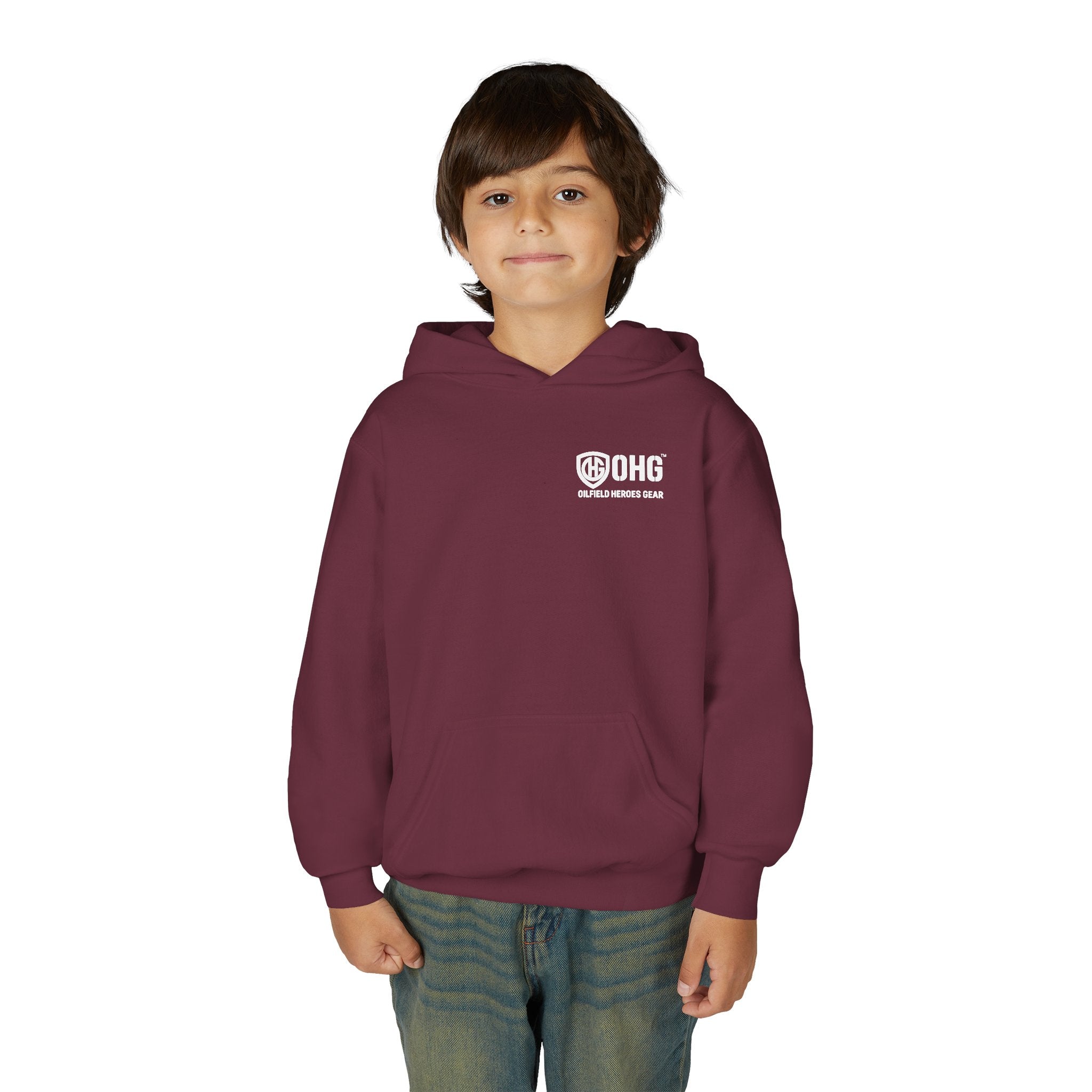 Youth Hoodie — Oilfield Heroes Gear logo & 'Oilfield Heroes' back print