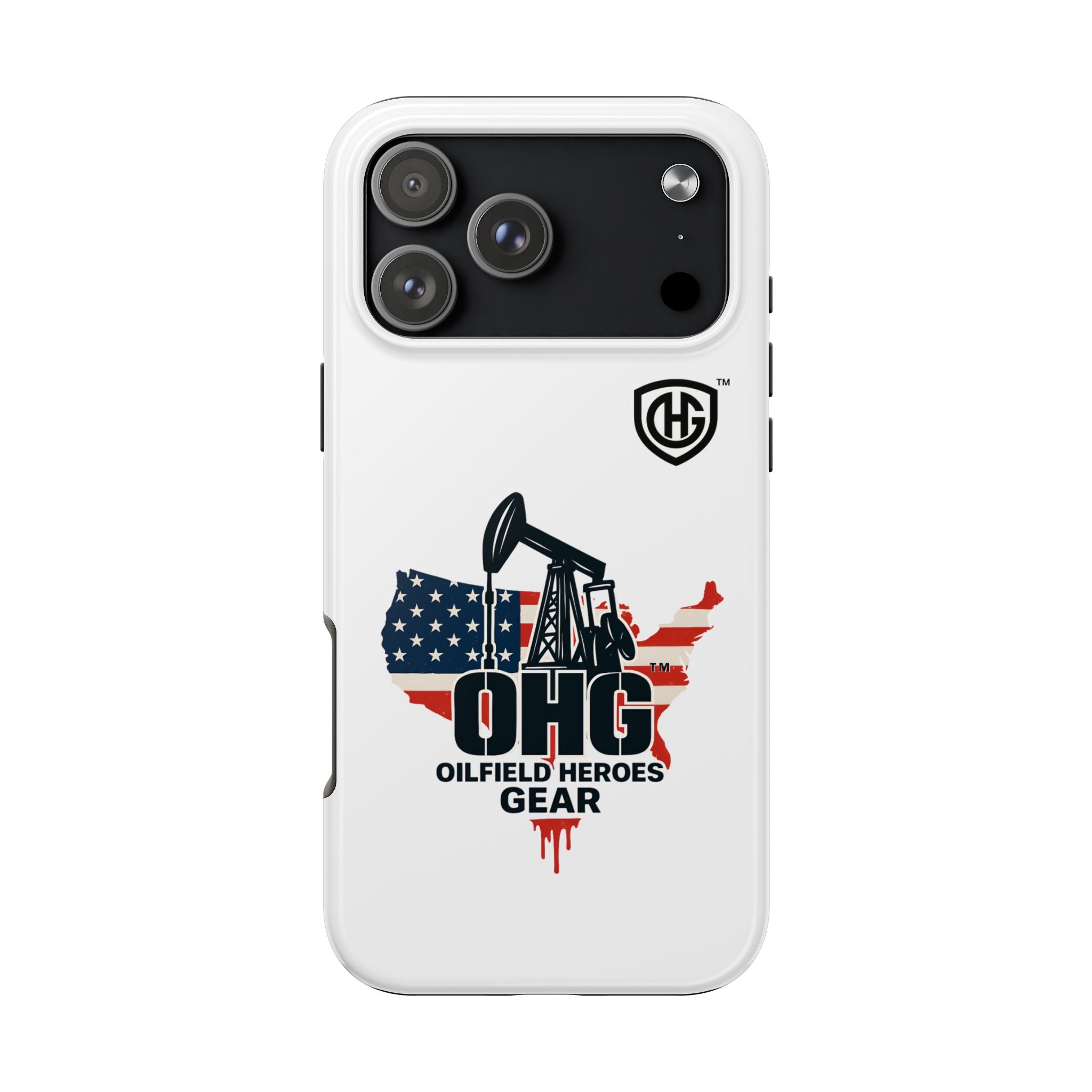 Tough Phone Case — Oilfield Heroes Gear (OHG) USA Flag Pumpjack Design