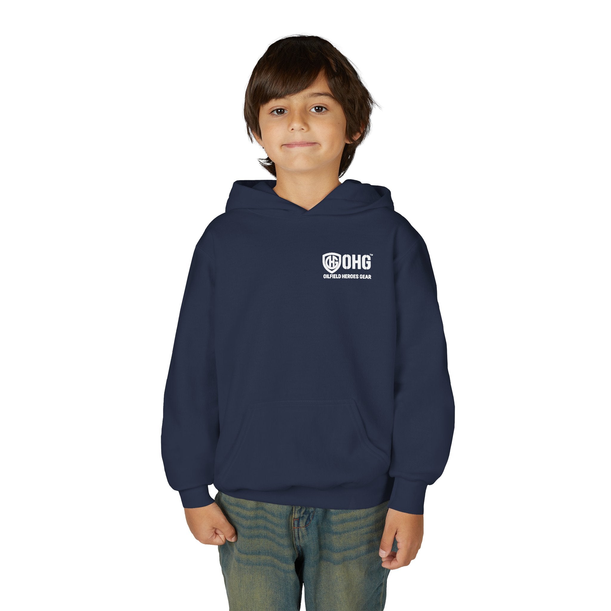 Youth Hoodie — Oilfield Heroes Gear logo & 'Oilfield Heroes' back print
