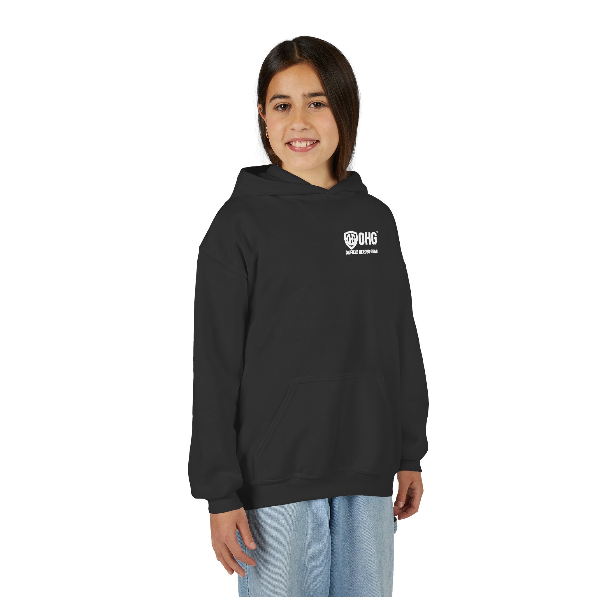 Youth Hoodie — Oilfield Heroes Gear logo & 'Oilfield Heroes' back print