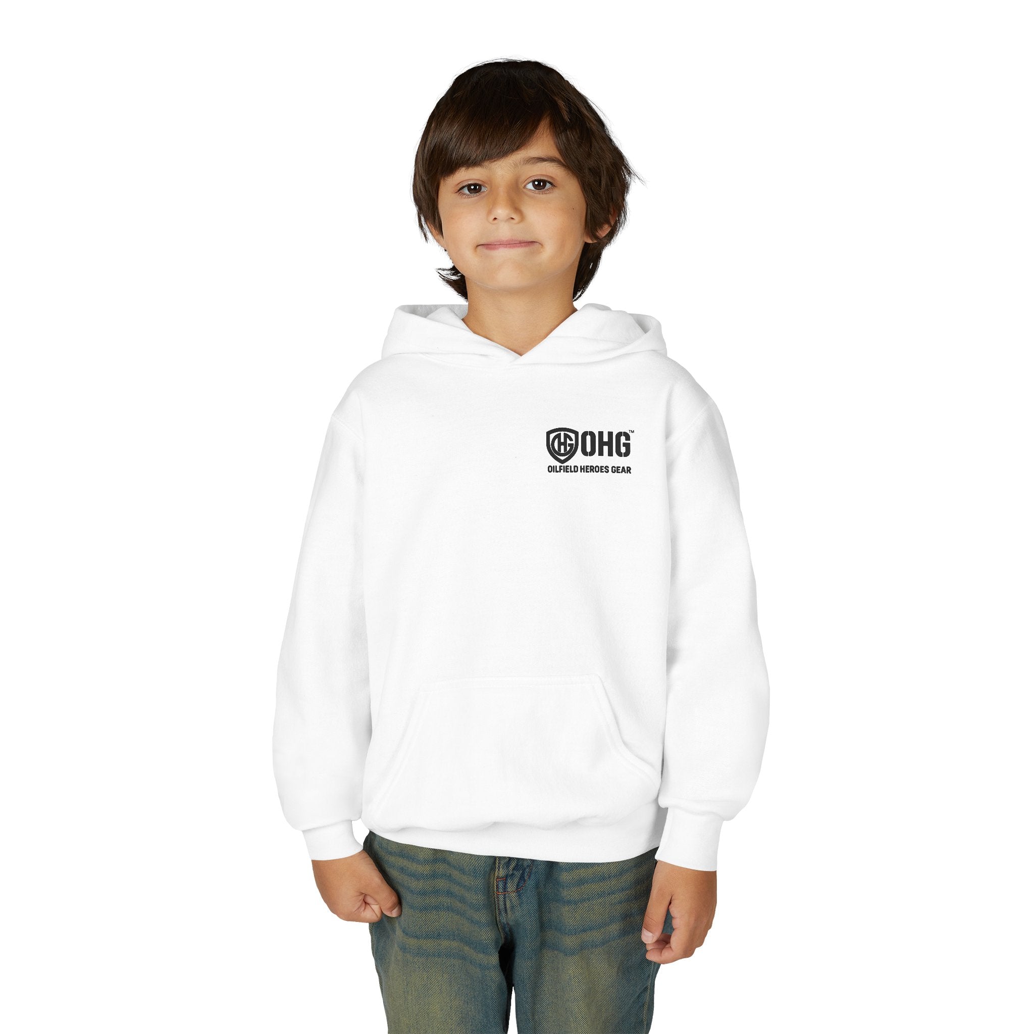 Copy of Youth Hoodie — Oilfield Heroes Gear logo & 'Oilfield Heroes' back print