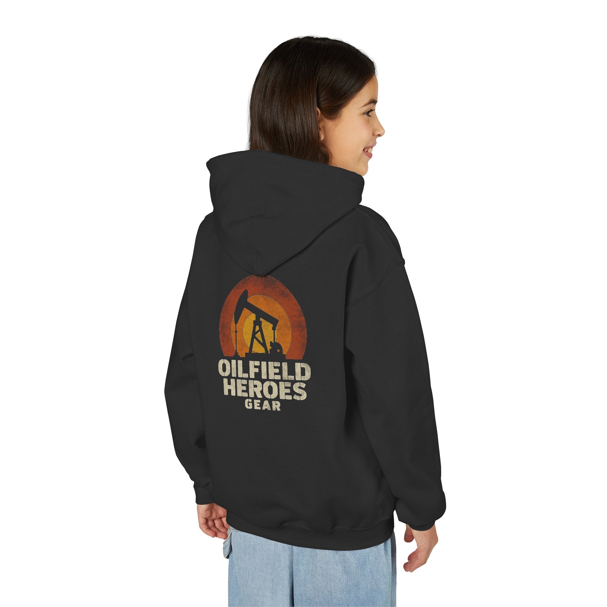 Youth Hoodie — Oilfield Heroes Gear logo & 'Oilfield Heroes' back print
